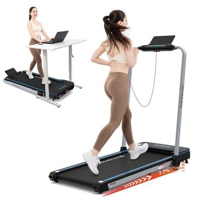 Fällbar och lutbar löpband med 7,7%, 1400W, CITYSPORTS WP3, 1-12 km/h. Svart med blått. APP. Bluetooth