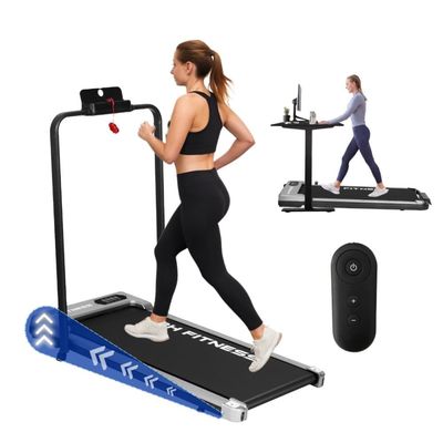 PH Fitness Löpband B1F – Slankt WalkingPad med hopfällbara handtag – Fjärrkontroll, snabbknappar & manuell lutning – 1–8 km/h, 120 KG – Kompakt design