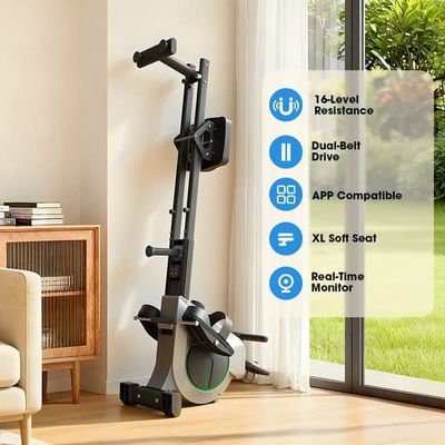 Formill QK530 magnetisk romaskine, 16-niveaus modstand, Bluetooth-app, LCD-skærm, komfortabel stol, hjemmefitness