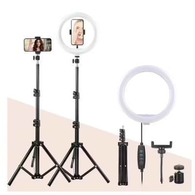 25 cm LED-ringlys med 160 cm stativ og telefonholder – Perfekt for live streaming og foto