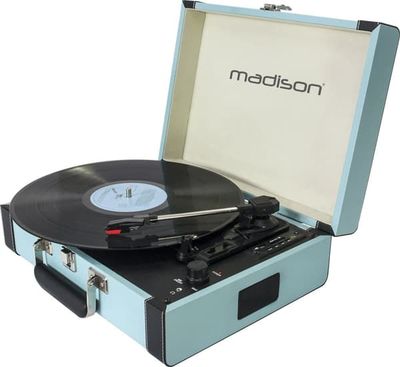 Madison Vintage Pladespiller m. Bluetooth, lyseblå