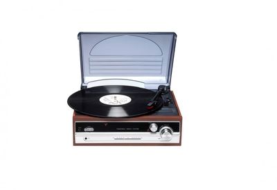 Denver VPR-190 skivspelare i retrostil med FM-radio och inbyggda högtalare