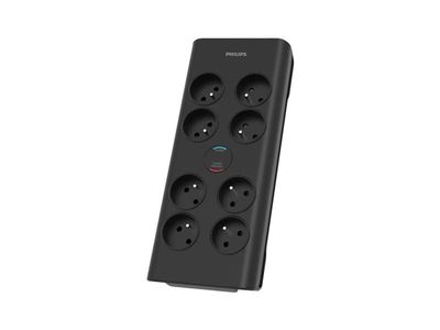 Philips SPN7080BA/60 overspenningsvern Svart 8 AC-uttak 2 m