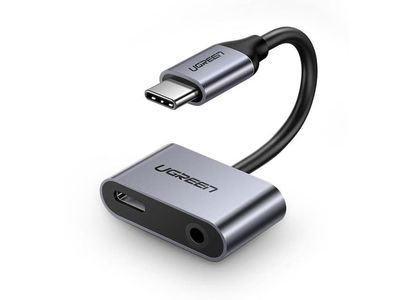 Ugreen 50596, USB 3.2 Gen 1 (3.1 Gen 1) Type-C, 3.5mm, USB 3.2 Gen 1 (3.1 Gen 1) Type-C, Sort, Metallisk, Huawei P40 / P40 Pro / P30 Pro / P20 / P20