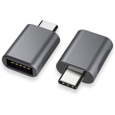 NÖRDIC USB-A 3.1 OTG naaras - USB C -urossovitin tietojen synkronointi ja lataus alumiini Space Grey