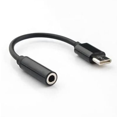 2-pak USB-C til 3,5 mm adapter - Samsung hovedtelefonadapter (S20, S21, S22, S23 og andre) Sort