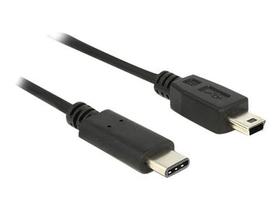 Delock - USB-kabel - 24 pin USB-C (hann) til mini-USB Type B (hann) - USB 2.0 - 500 mA - 50 cm - svart