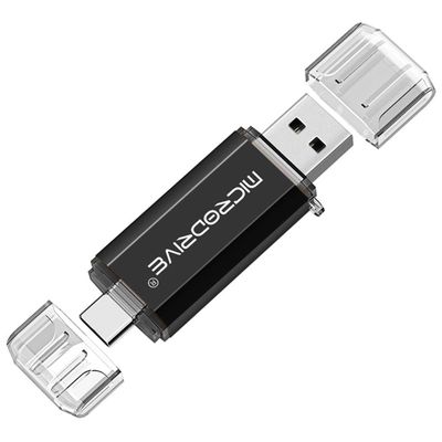 MICRODRIVE 128 GB USB-hukommelse 2i1 USB-A + USB-C flashdrev