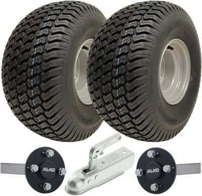 20x10.00-8 ATV Trailer Kit P332 Gräshjul ALKO nav och stubbaxlar Dragkrok 750 kg