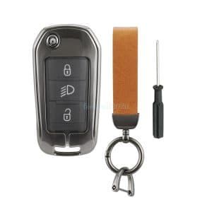 3 Button Flip Key Cover Case For Peugeot 208 308 2008 3008 5008 RCZ Remote Fob