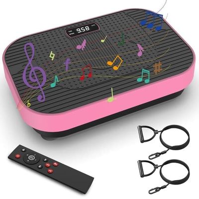Vibrationsplatta med Bluetooth-musik – Helkroppsträning och skakande fitnessplattform för hemmaträning