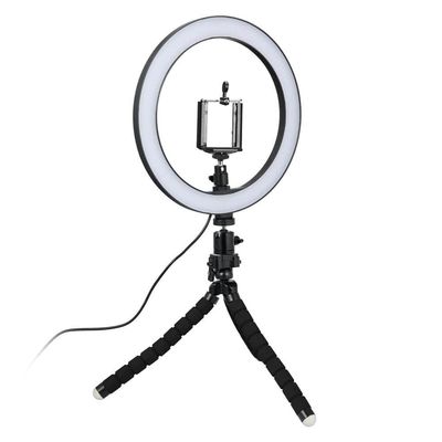 Selfie-lampa/Ring light (26 cm) med formbart stativ