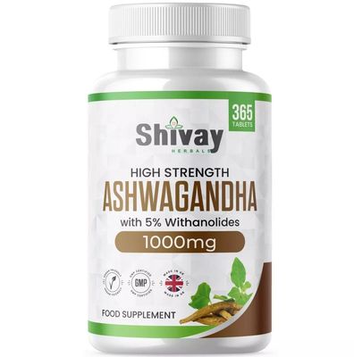Ashwagandha 2000mg Per Serving 365 Vegan Tablets 6 Month Supply High Strength