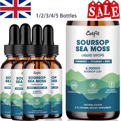 1-5x Graviola Soursop Liquid Drops 1480mg Fruit & Leaf Herbal Extract 60ml