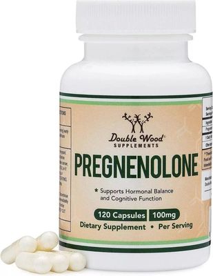Double Wood Supplements Pregnenolone 100mg per Serving 120 Capsules