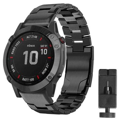 Armbånd titan Garmin Fenix 6X Pro Pro - Svart