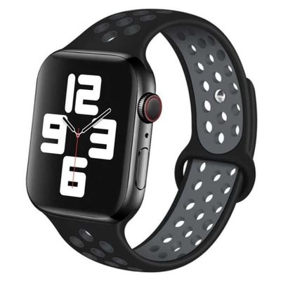 Apple Watch 42/44/45/49 kompatible armbånd silikon sportsarmbånd svart grå