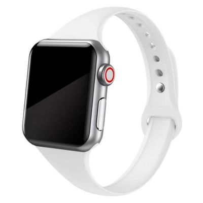 Small Apple Watch silikonarmbånd 42/44/45 hvitt