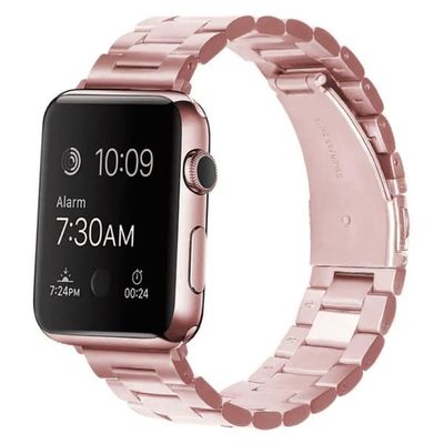 Rustfrit stål metalarmbånd - rustfrit stål op til Apple Watch 38-41mm - PINK
