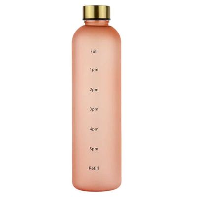 Minimalistisk motiverende vandflaske med tidsmarkør 1000ml beige