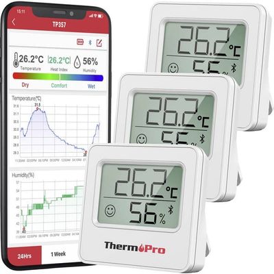 ThermoPro Trådlös termo-/hygrometer Vit TP357-3
