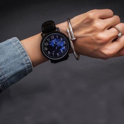 Armbåndsur Kunstlærbånd Cosmic Svart