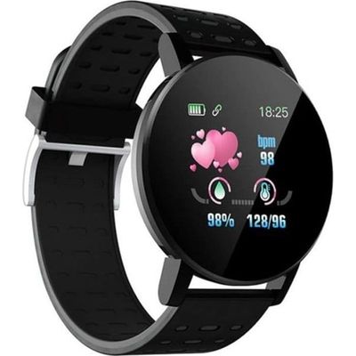 Smart Watch,119 Plus Smart Armband Puls Rund Smart Watch Herr Dam Armband - Svart Typ