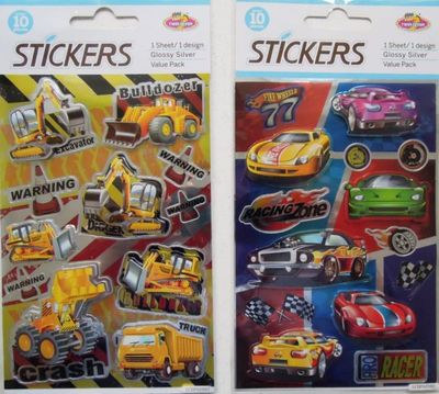 Suntoys Leksaker 2372 Pyssel Stickers Arbetsfordon + Pro Racer bilar rest 10