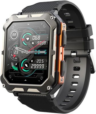 Oförstörbar Smartwatch, Military Smart Watch för män Vattentät, 2025 Ny Ip68 Vattentät Robust Smartwatch med Bluetooth (orange)