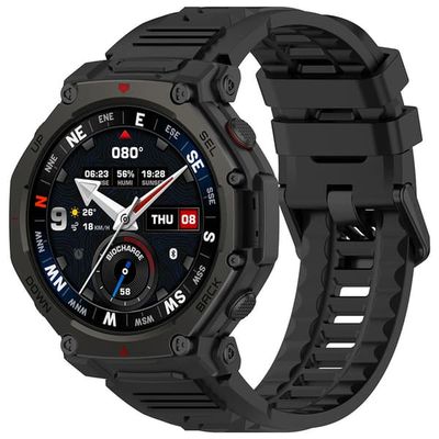 Silikonarmbånd for Amazfit T-Rex 3 Pro 48mm - Svart
