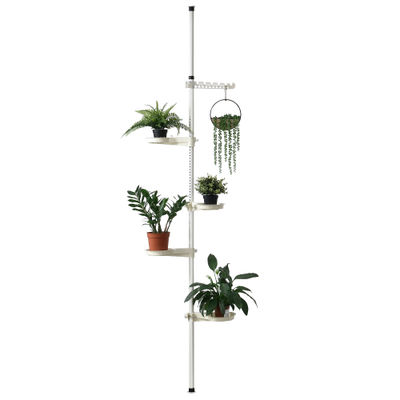 [en.casa]® Teleskopisk plante stativ - pulverlakeret metal - 110-305cm - hvid