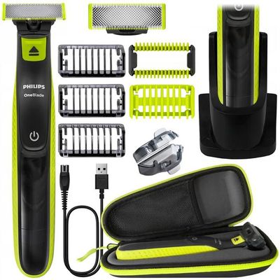 Ansikt- och kroppstrimmer - Philips - OneBlade QP2724 10 - Vattentålig uppladdningsbar med kompletta tillbehör