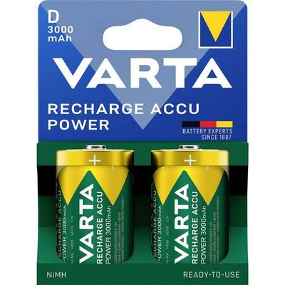 Varta VARTA Laddningsbart Accu Power D 3000 mAh Blister 2 Laddningsbara LR20 (D) alkalin(erna) 1.5 V 2 st.