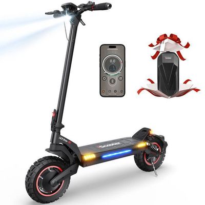 iScooter iX7 Pro Elsparkcykel Dual Drive: 2x1000W, 60km/h, Batteri 48V17.5Ah, Räckvidd 60km, 10" Offroad-däck, APP