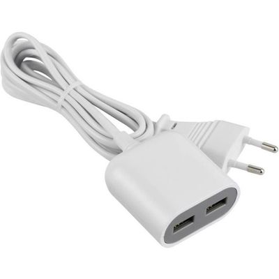 Maxtrack NVU 2 L — Väggladdare USB 2x USB vit, samtidig laddning av 2 enheter