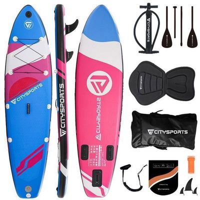 Stå upp surfbräda-rosa-320*80*15CM-Säten och paddelbrädor-upp till 160 kg-Completta tillbehör