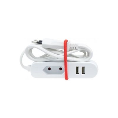 Bipolär förlängningssladd - DEXLAN - 1,5 m - 2 USB-portar - 2,5 A - Resa