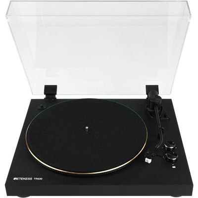 Retekess TR639 Vinylspelare Bluetooth, Spelare med 2 hastigheter 33/45 varv/min, Ljudinspelning, Hi-Fi-system för vardagsrum