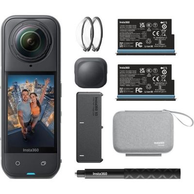 Insta360 X5 Bundle Edition - 360° sportkamera - 8K - WiFi och Bluetooth - FlowState - Vattentålig - 185mn batteritid