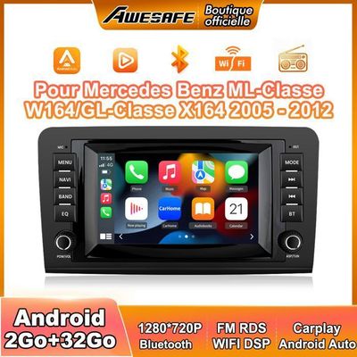 AWESAFE Bilradio Android 13 för Mercedes Benz ML-Klass W164/GL-Klass X164 (2005-2012) 2Go+32Go 8'' Skärm Carplay Android Auto
