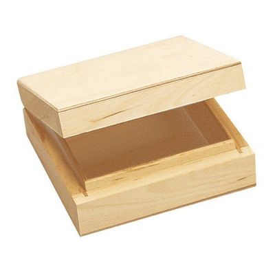 MégaCréa DIY - Fyrkantig trälåda 10 x 10 H 3,7 cm