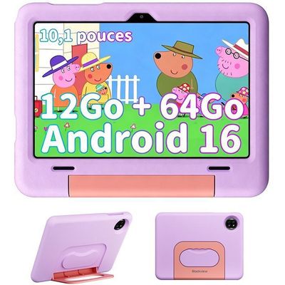 Barnplatta 10 Tum BLACKVIEW Tab 20 Kids Android 16-12GB RAM-64GB ROM, 6600 mAh, Föräldrakontroll, utbildningsplatta