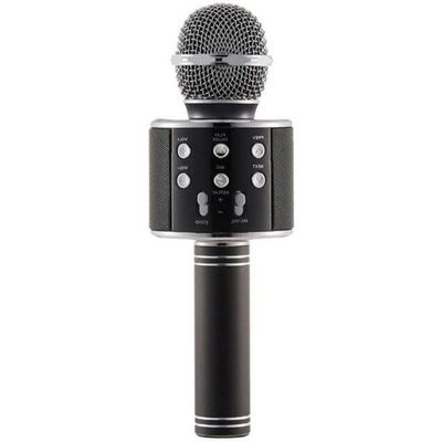 Hobby Tech ® - WS858 - Trådlös Bluetooth Karaoke Mikrofon med Högtalare för iPhone Android - Svart