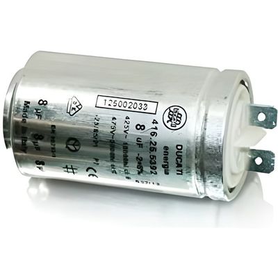 Kondensator 8uf 425v/475v med kontakt för Aeg torktumlare - Electrolux 1250020334