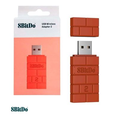 8Bitdo Trådlös USB-adapter Version 2 för Windows/Raspberry Pi/Steam Deck/Xbox/PS5/Nintendo Switch