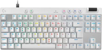 Logitech G Pro X TKL RAPID -trådad gamingtangentbord, vit