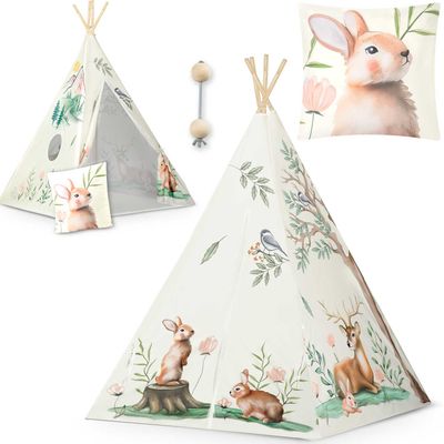 Lekstuga tipi - beige - Nukido - 114×114×165 cm