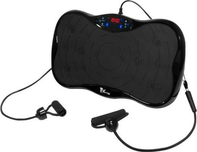 Kompakt vibrationsplade med Bluetooth, modstandsbånd & pladsbesparende design til hjemmetræning