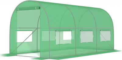 Grøn Tunnel Drivhus 450x200x200cm til Hobbygartnere - Holdbart, Nem Samling, UV-bestandig