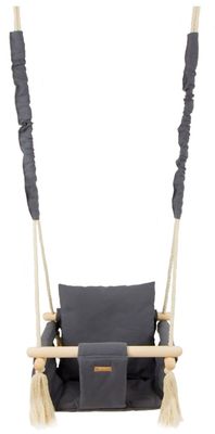 Vikingchoice Babygynge - 100% Bomuld & Træ, Grå, Inde/Ude, 150cm Reb